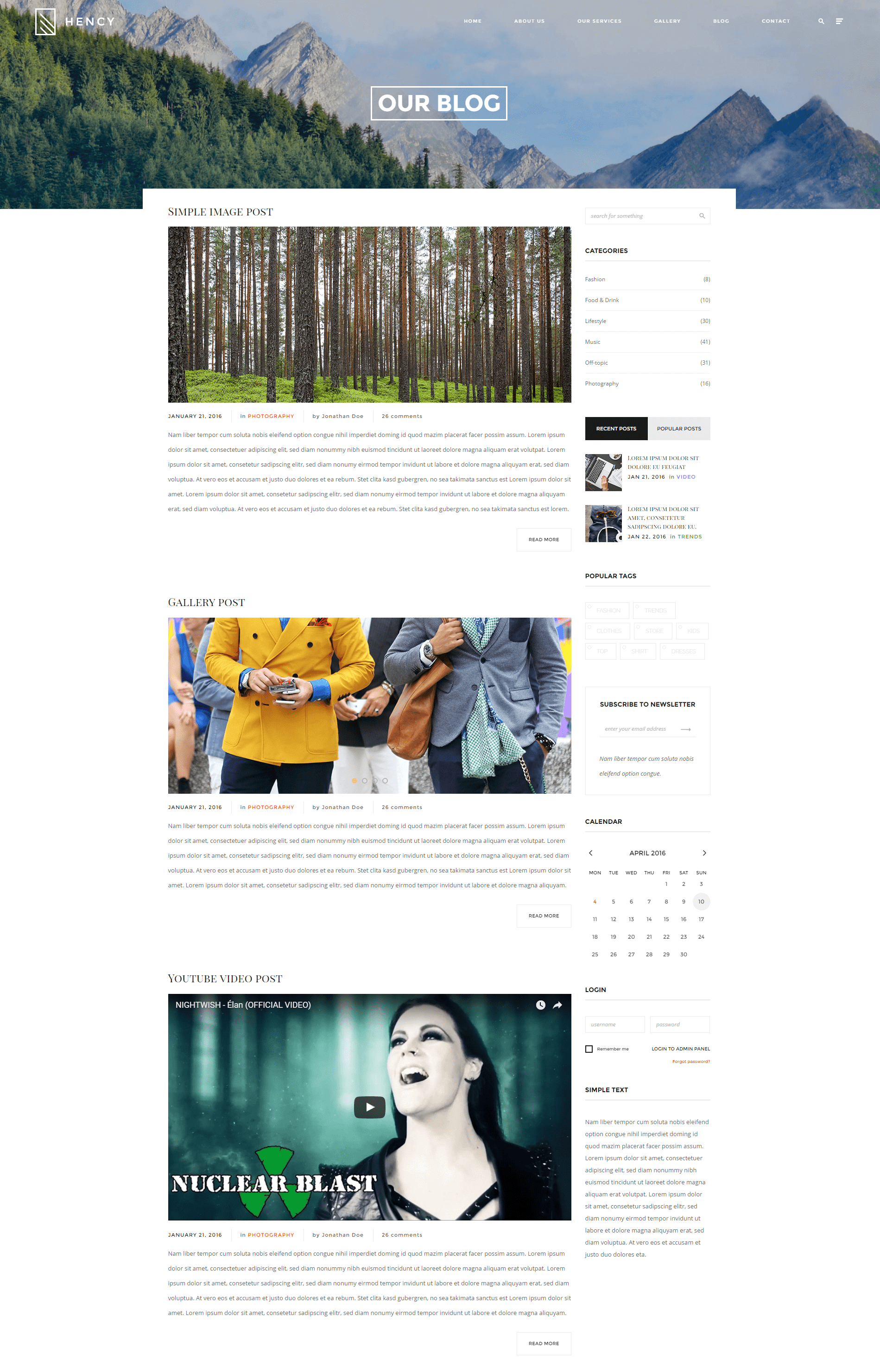 Hency - Photography and Portfolio WordPress Theme - 6