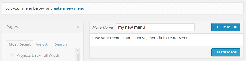 Create menu